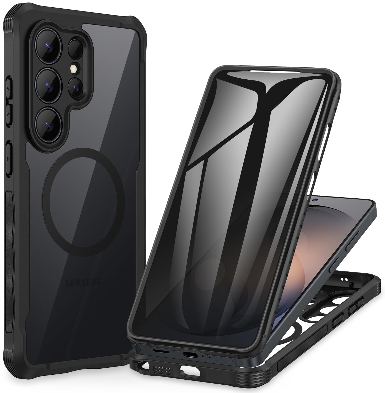 Photo 1 of CENHUFO Privacy for Samsung Galaxy S26 Ultra Case, Full Body Phone Case with Built-in 9H Tempered Glass Privacy Screen Protector and Camera Protector, Shockproof Protective Magnetic Cover -Black