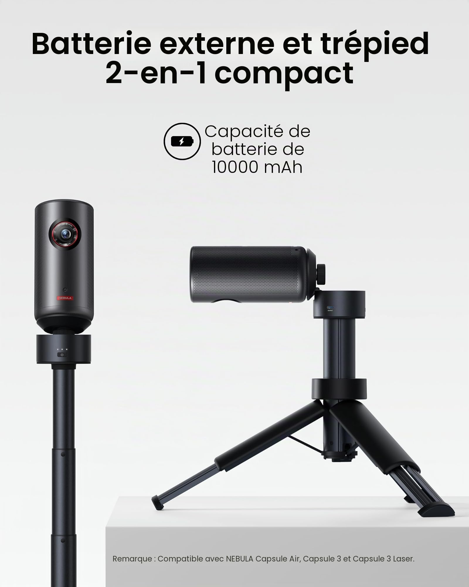 Anker Nebula Capsule Trépied avec Batterie intégrée