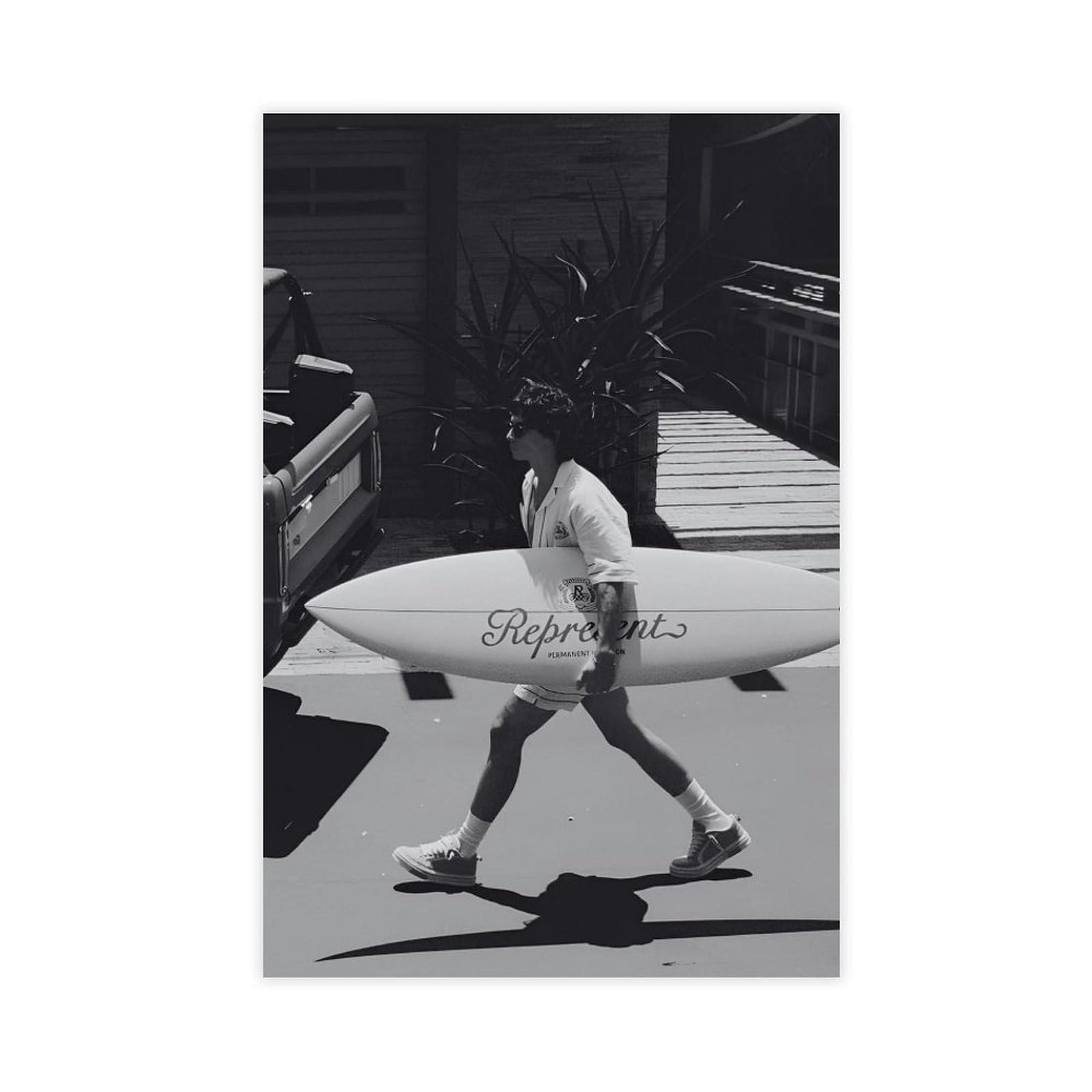 Jfecth Unframe-Style Vintage Surf Board Poster Canvas Poster For Office Decor Gift