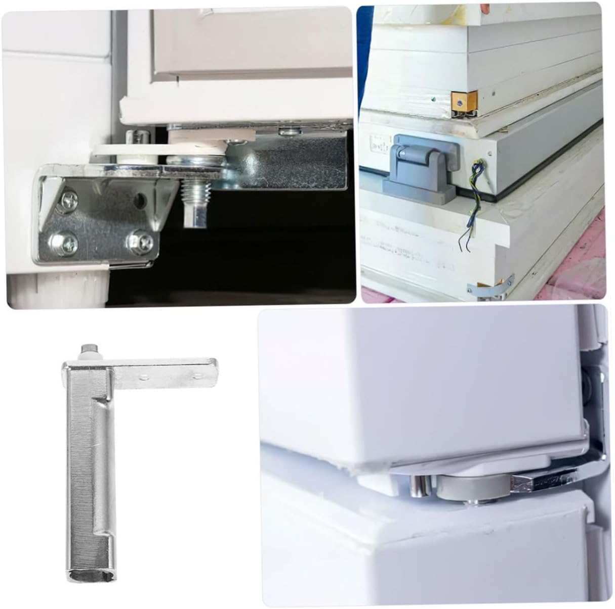 2pcs Strong Metal Hinge Kit Refrigerator Door Hinges Replacement for Freezer Fridge Door Parts
