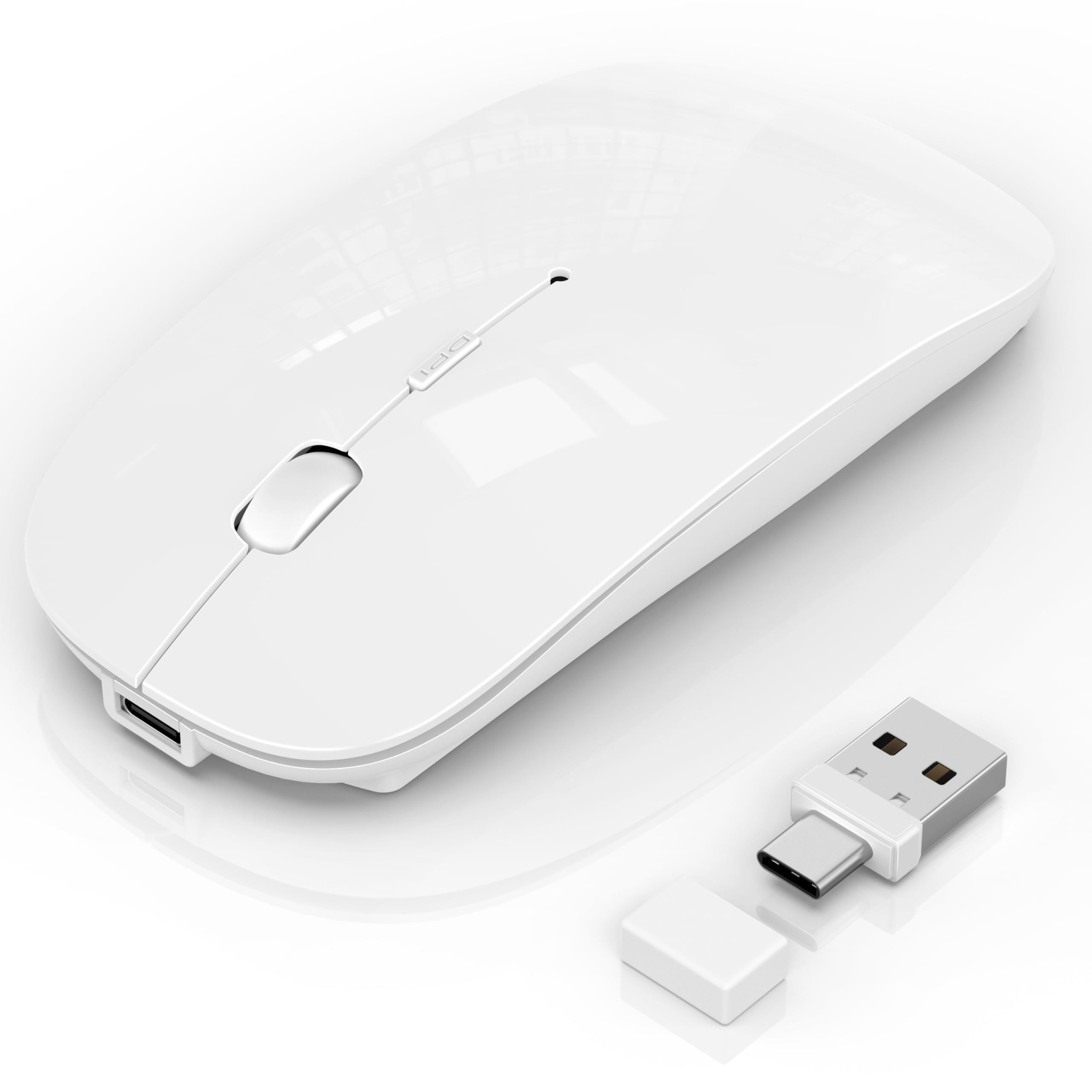 Bluetooth Mouse for Laptop MacBook Air Pro iPad Mouse Jiggler Mode Bluetooth 5 2 2 4G Rechargeable Silent