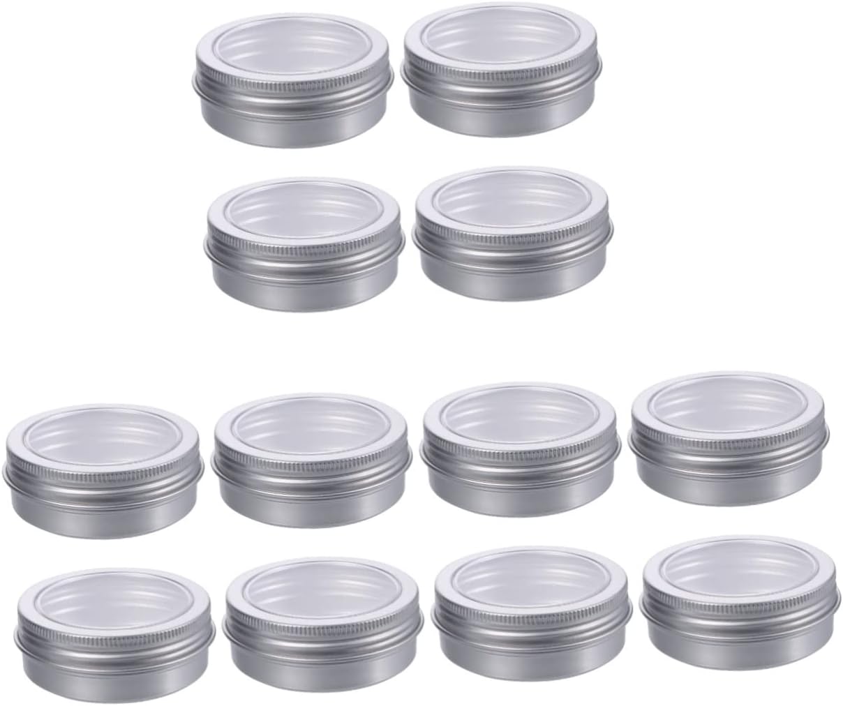TEHAUX 36pcs Round Tin Containers Window Empty Aluminum Cans for Candies Travel Storage Crafting and Cosmetic Use Versatile Storage for Items