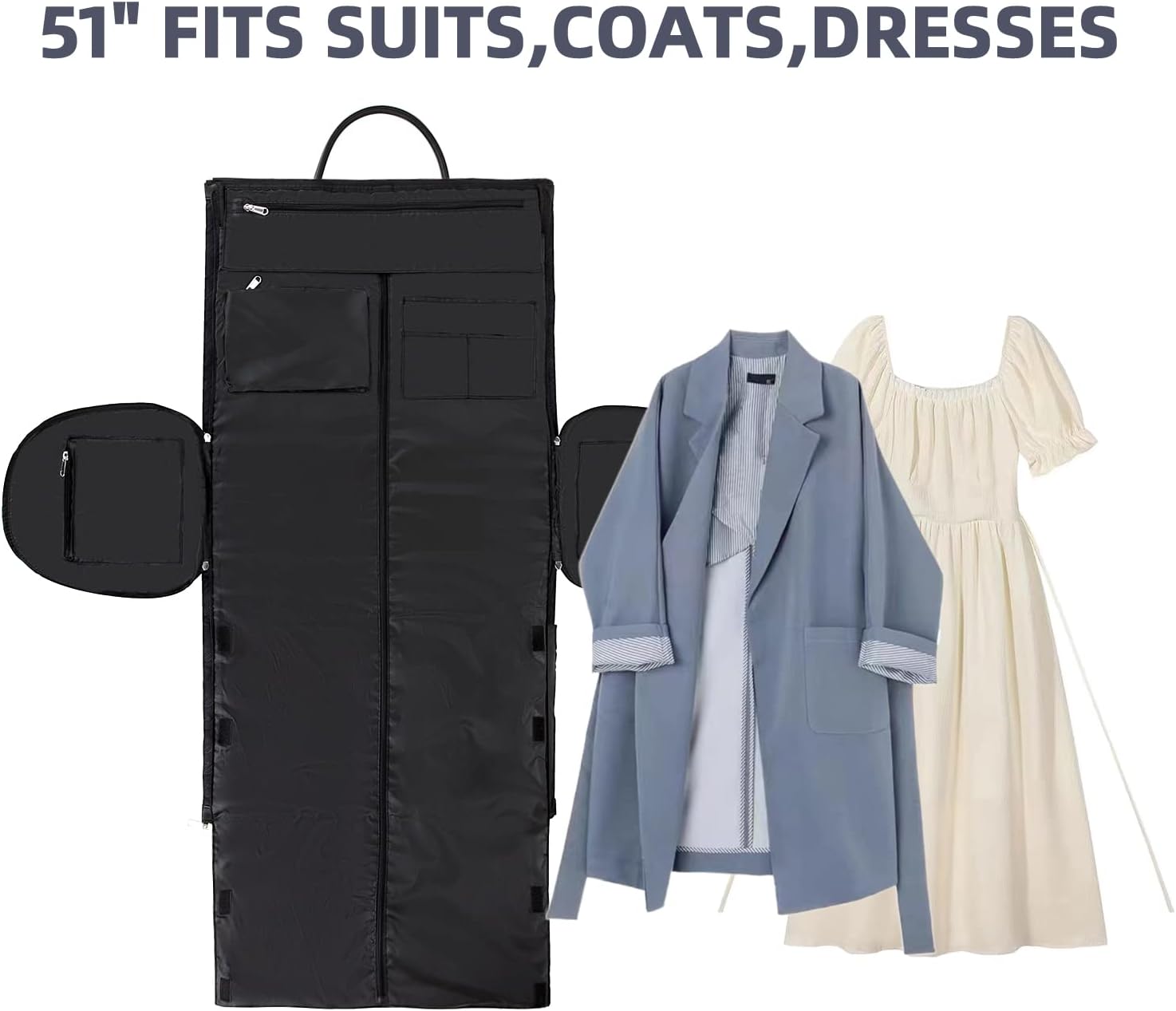 Garment Bag for Travel Convertible Carry On Garment Bag Large Travel Duffel Bags for Women 2 in 1 Hanging Suitcase Suit Travel Bags for Women & Men 3pcs Set - Image 7