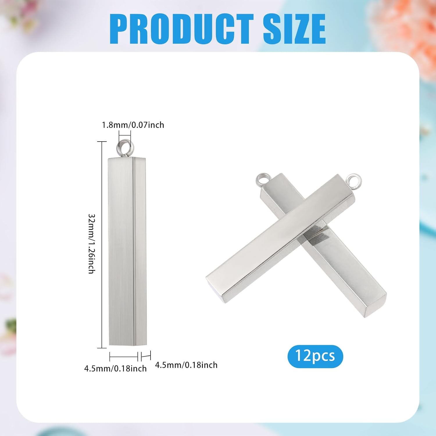 CHGCRAFT Stainless Steel Rectangle Pendant Necklace Blank Bar Pendant Engraving Bar Pendant Charms for Necklace Earrings Jewelry Craft Making - Image 2