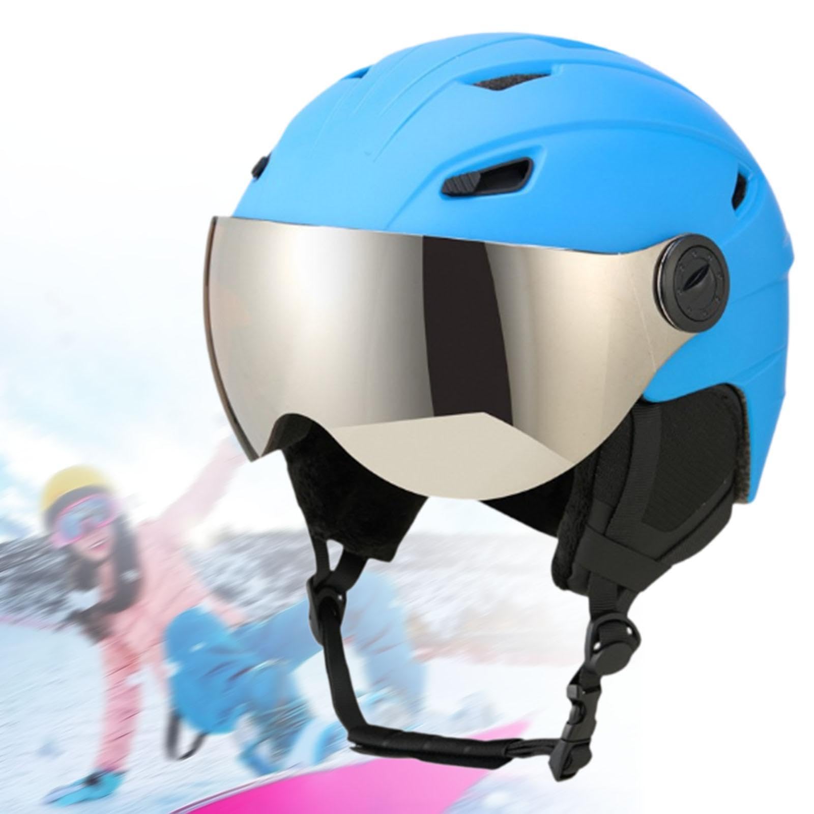 Perfeclan Casco de esquí, Casco para Deportes de Nieve, Gafas de esquí antivaho, cómodo Casco de Snowboard Resistente a Impactos con Visera integrada