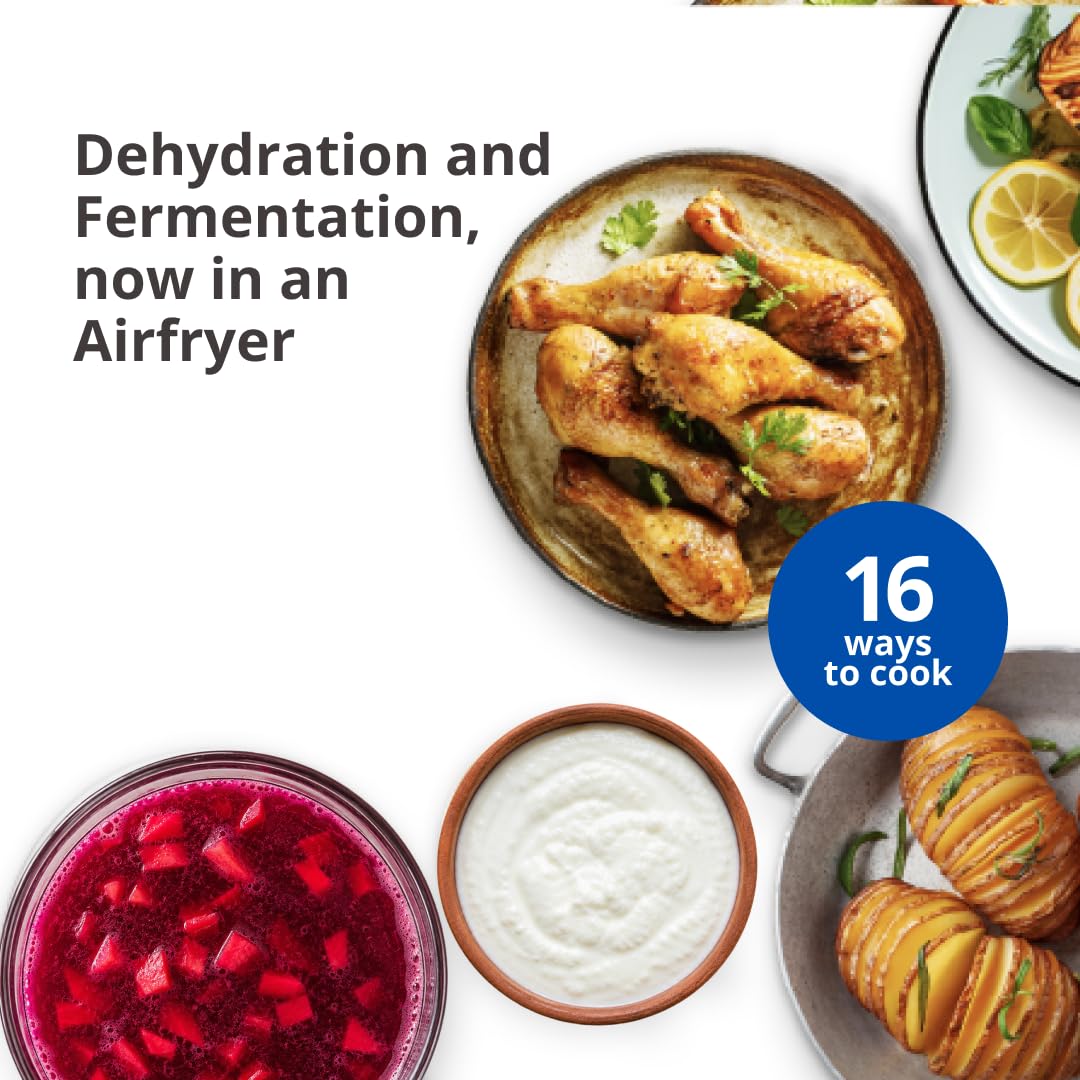 Philips Série 3000 7.2L Airfry, fenêtre de cuisson, friteuse 16 en 1, technologie RapidAir Plus, élimination des graisses, application de recettes HomeID, facile à nettoyer (NA342/09)