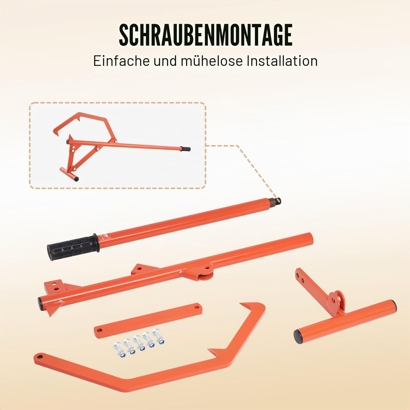 VEVOR Fällheber, 1219 mm, robuster Stammheber aus Stahl, Holzheber mit verstellbarem Wendehaken, Forsthaken für Holzstämme bis zu φ 63,5 cm, Fällhilfe zum Rollen, Schneiden & Anheben von Holzstämmen