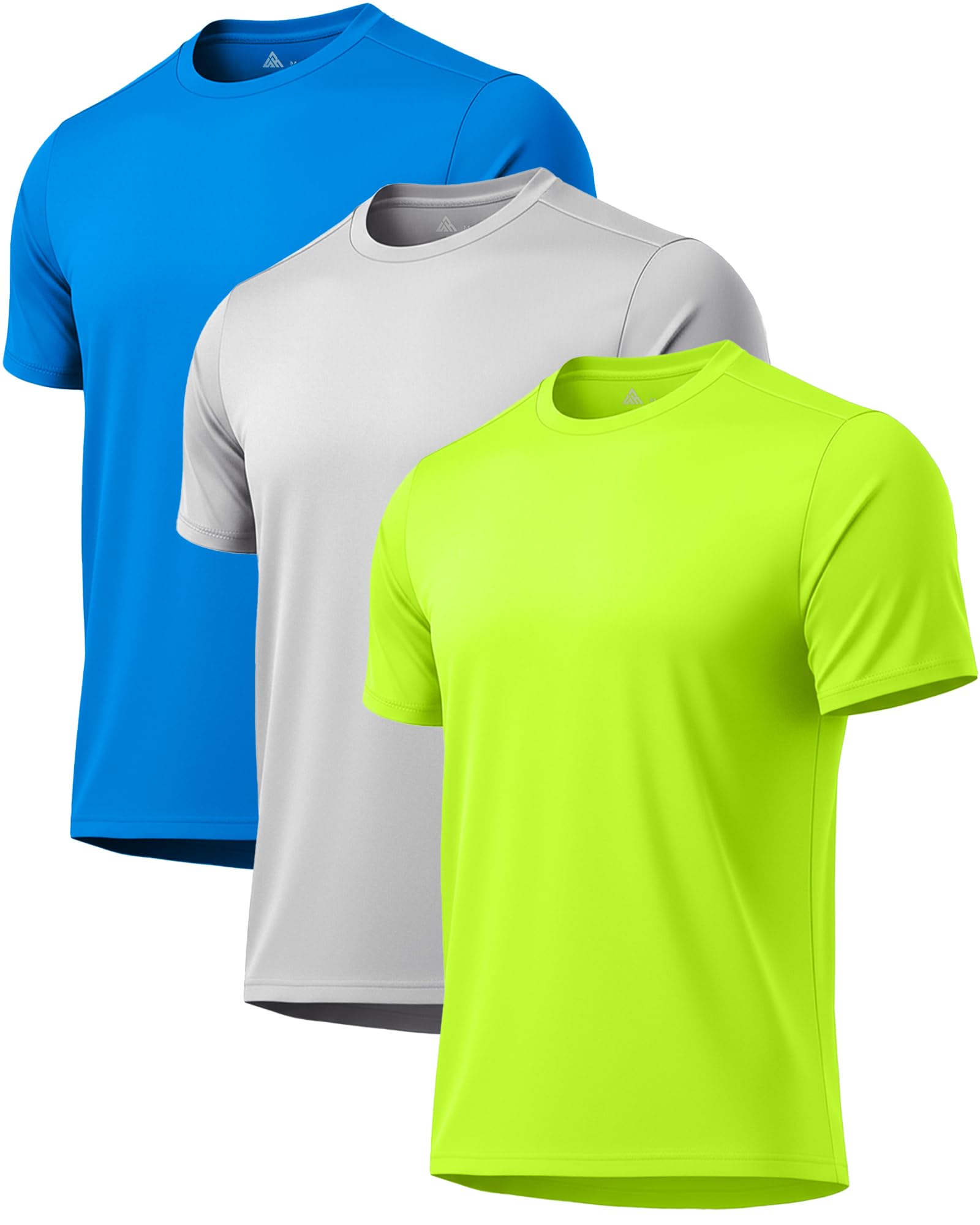 3 Pack Mens Swim Shirt Rash Guard Workout Shirts UPF 50+ Short Sleeve Fast Dry Sun Protection Lightweight Water Shirt