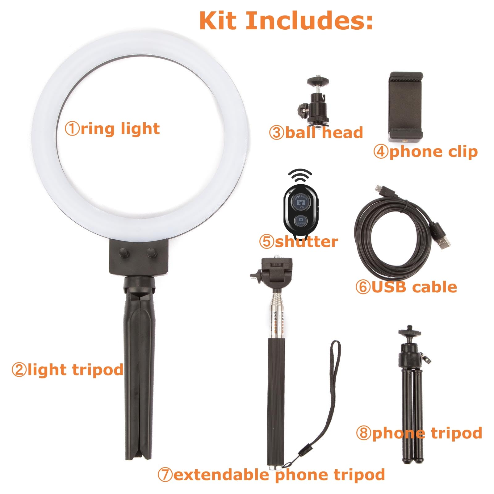 Luce ad anello per selfie con treppiede e supporto per telefono, luce ad anello LED da 9 pollici dimmerabile, 4 modalità di illuminazione e 11 livelli di luminosità per trucco, streaming live