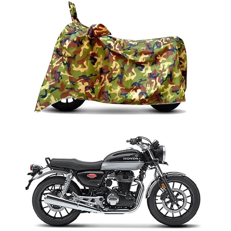 Image of Waterproof 100% PVC Coated Full Bike Scooty Two Wheeler Body Cover Compatible for Honda Hness CB350 /UV-Rays /Heat Protection /Birds Dropping /Scratchproof /Dust Proof [6X6 Jungle Print]