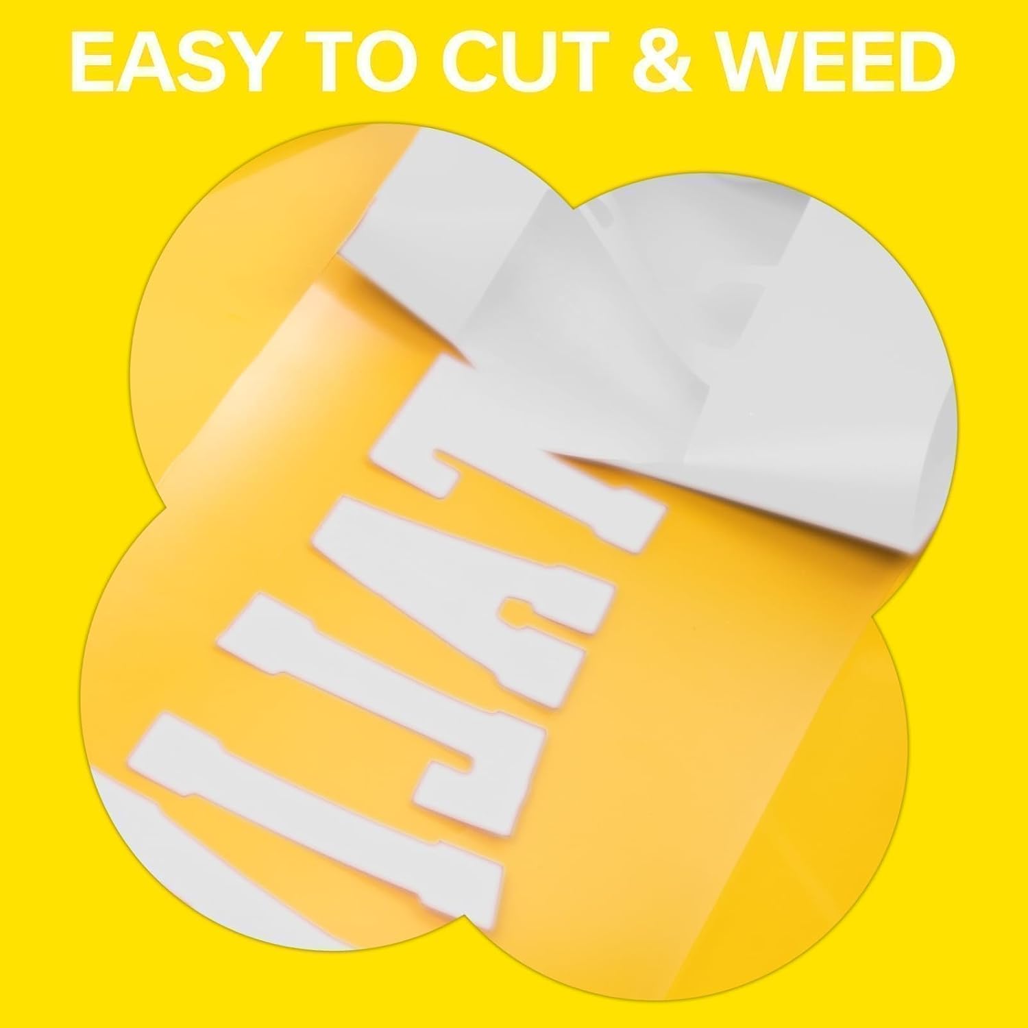 HTV Heat Transfer Vinyl - 12" x 25FT Easy to Cut & Weed White Iron on Vinyl Roll for T Shirts, Fabrics & DIY Projects, HTV Vinyl Compatible with All Cutting Machines