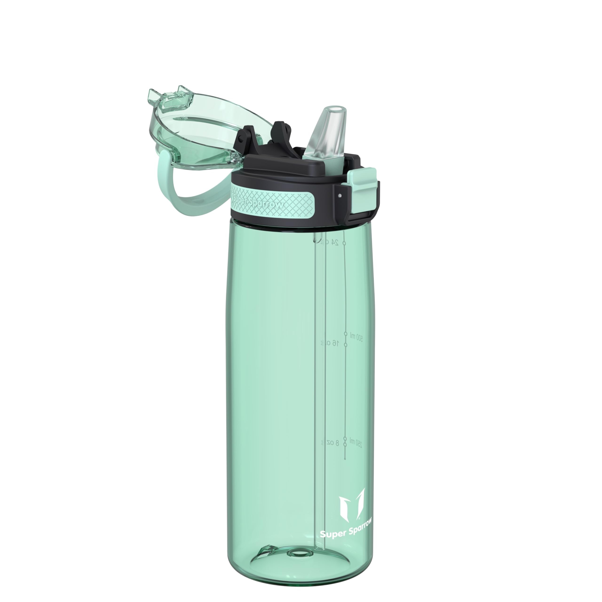 Super Sparrow Borraccia - TouchSip Sportiva Bottiglia - 500ml/750ml/1L - Tritan Senza BPA, a Prova di Perdite - Borracce con Cannuccia Ideale per Scuola e Sport