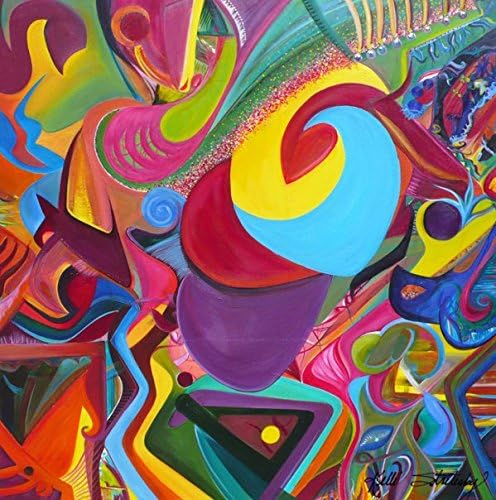 Kelli Stretesky Original Oil Painting on canvas, Acrobat, 48" x 48" x .75" inches (4 x 4 feet)