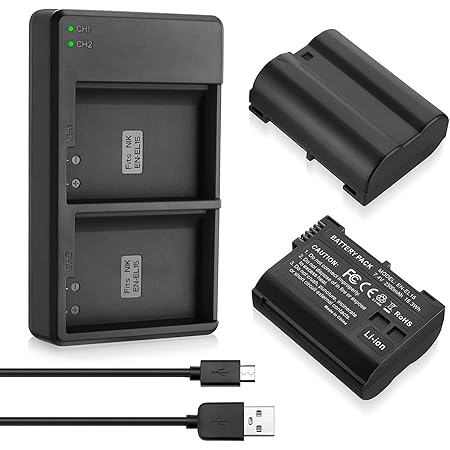 Nikon D7100 FirstPower EN-EL15 Battery 2-Pack With Dual USB