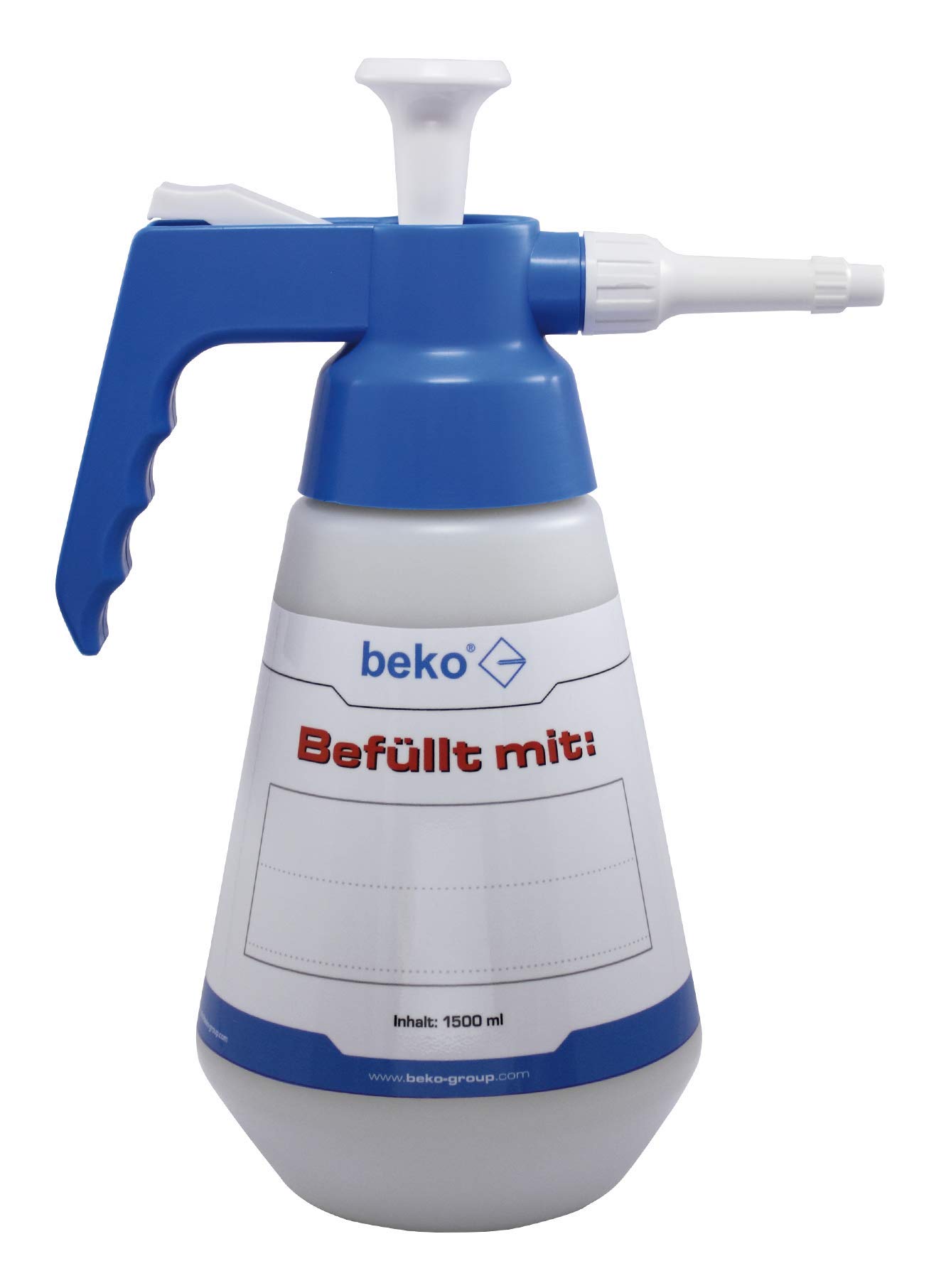 Beko Niederdrucksprüher 1,5 L – leer, mit Etikett, Viton-Dichtungen