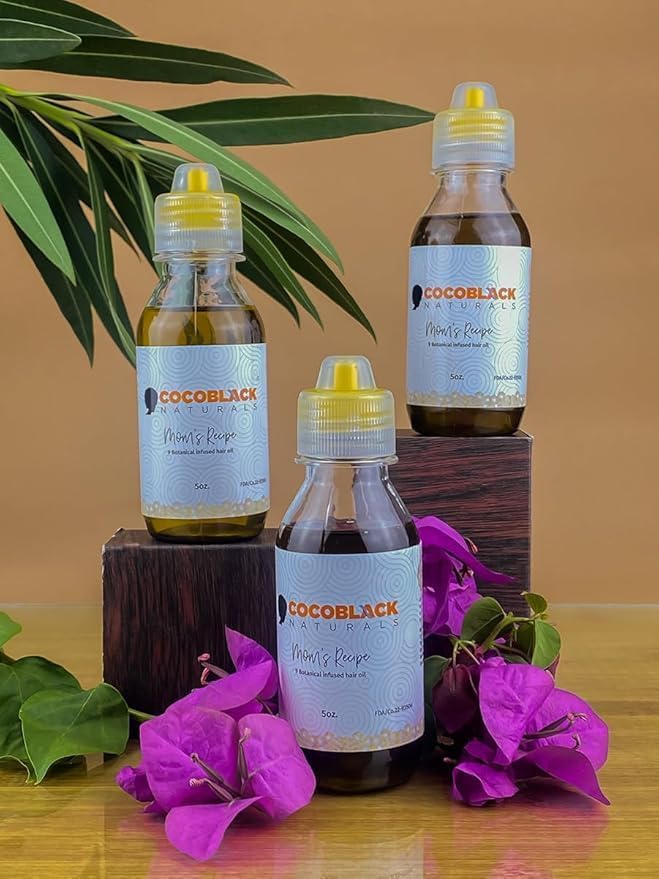 Cocoblack Naturals Mom's Recipe, 5oz, Intense Hair Growth Oil, Green, 142 ml (Pack of 1) - Image 3