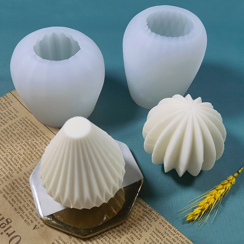 Geometryczne kształty 3D silikonowe do unikalnych świec, ciast, mydeł i posągów, formy kulkowe do robienia