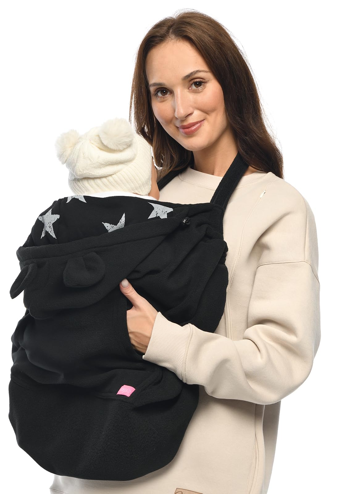 Mija 4023 - Copritutto universale per Baby Carrier/Traget/Cape 4023 (nero/con stelle 2)
