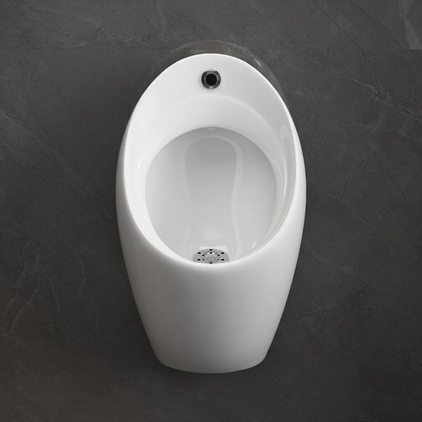 Urinario Sensor Infrarrojos Cerámica Urinario Mural Suspenso Automatizado | Salida de Agua Vertical, Superficie Esmaltada Uso Sin Contacto para Baño Público Hostelería y Oficinas