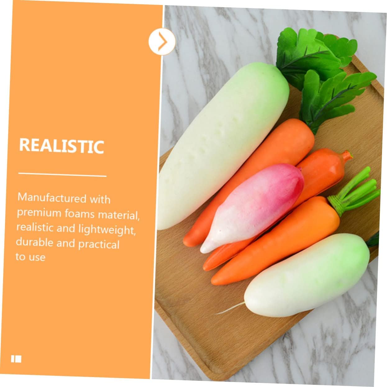 2sets Realistic Artificial Carrots Decorative Vegetable Plant Props for Home and Party 6pcs*2