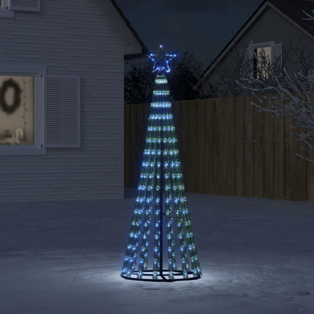 Weihnachtsdekorationen Haus Weihnachten 275 LED Blau 180 cm PVC Beleuchtung Weihnachtsbaum Kegel Kompaktes Design Weihnachtslicht für den Außenbereich Gärten 8 Beleuchtungsmodi