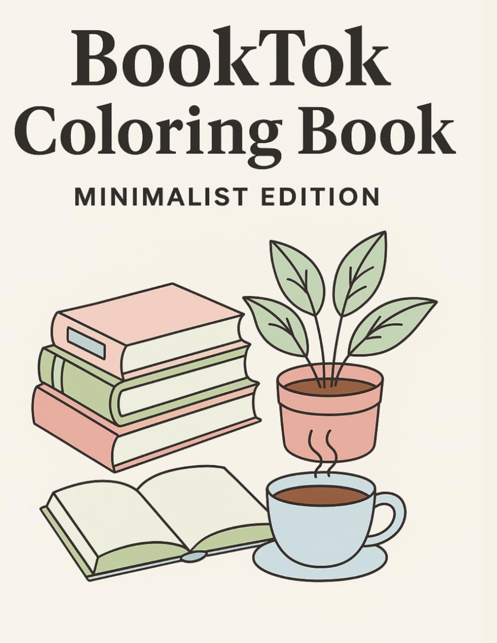 BookTok Coloring Book: Minimalist Edition, Cozy Reader Line Art