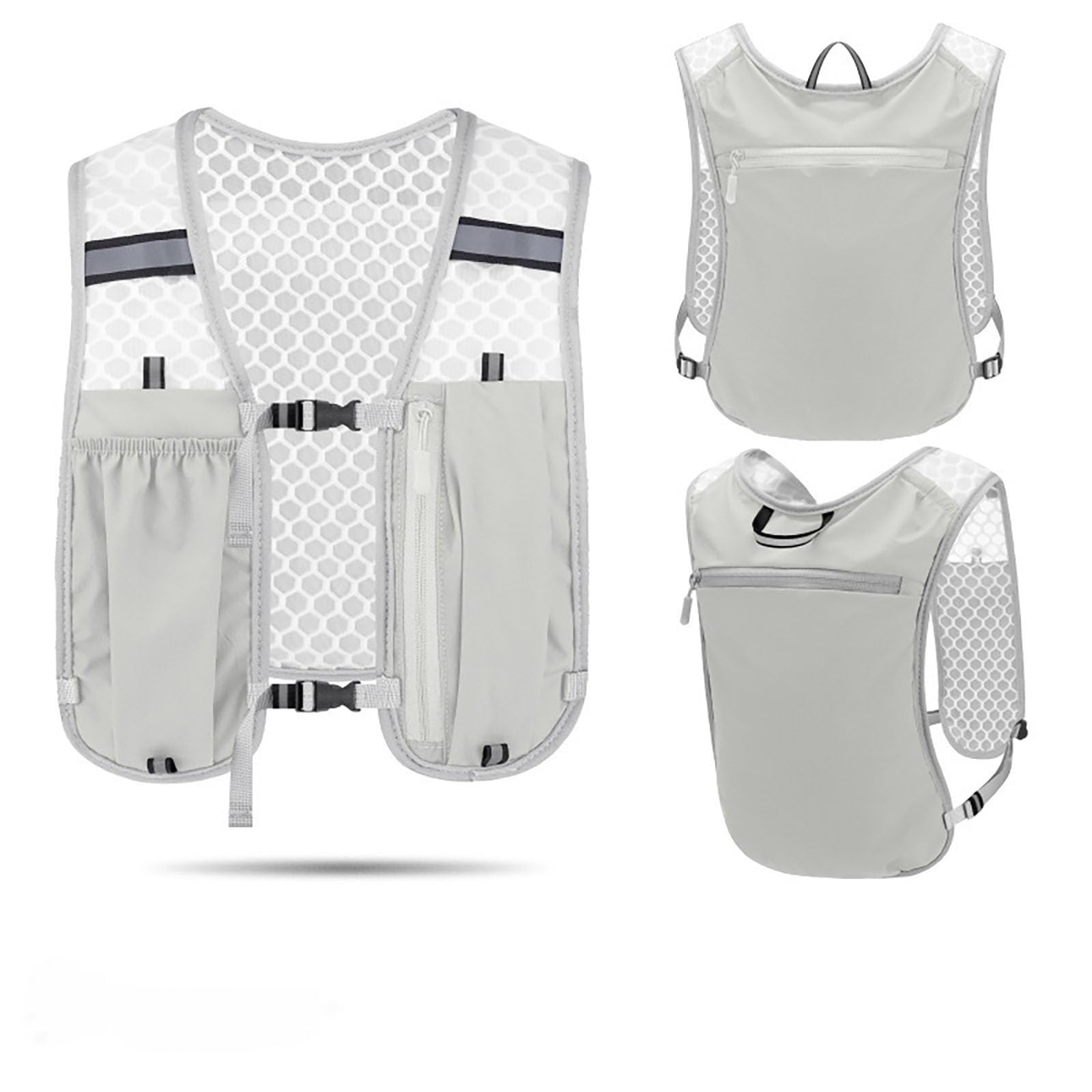 Générique Gilet d'hydratation de Course à Pied pour Femmes et Hommes. Réfléchissant, Séchage Rapide, Résistant à l'eau, Sac à Dos réglable pour Course - 5