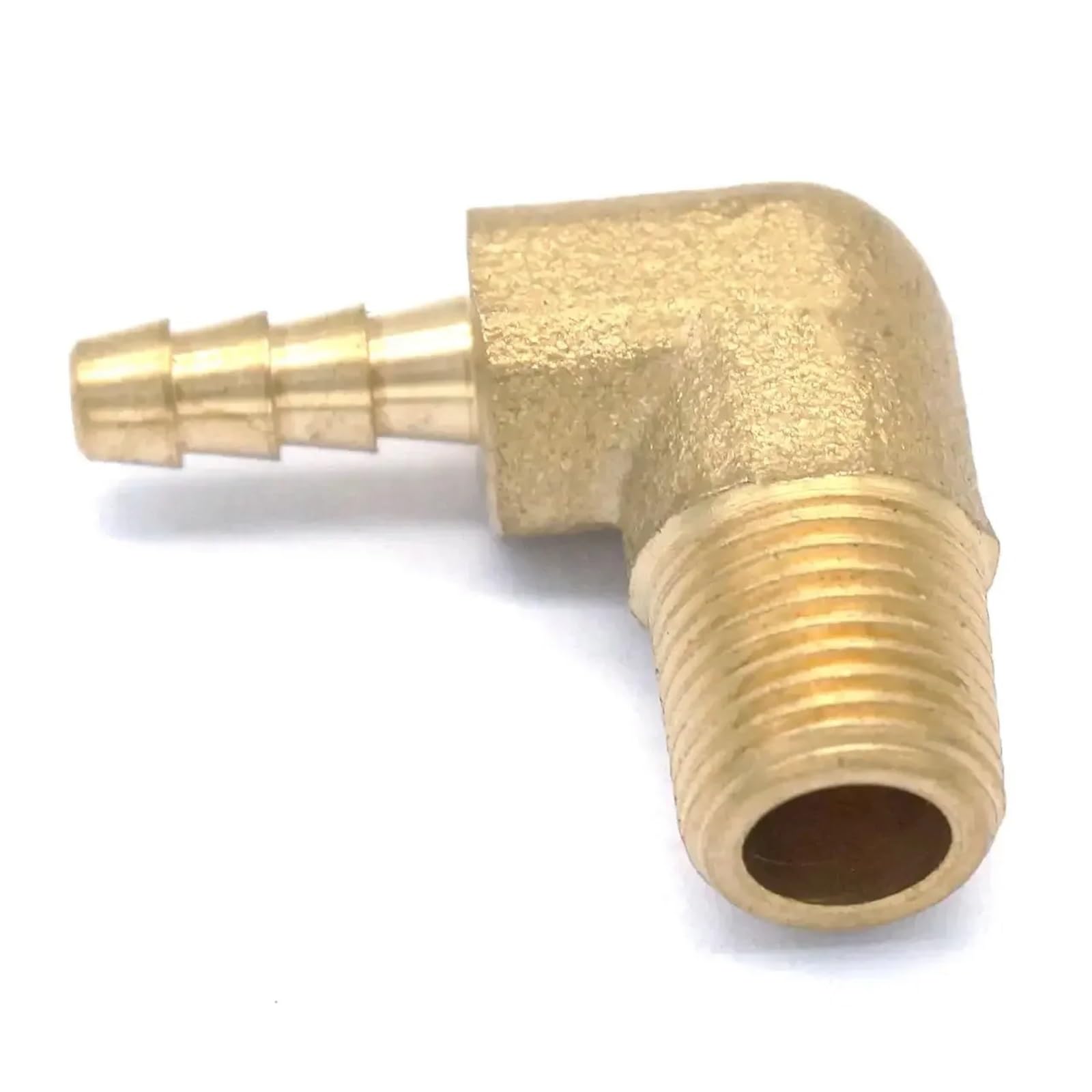 AARTERZZA 1/8" NPT Male x 3/16" Hose Barb Tail Elbow Brass Fuel Fitting Connector Adapter