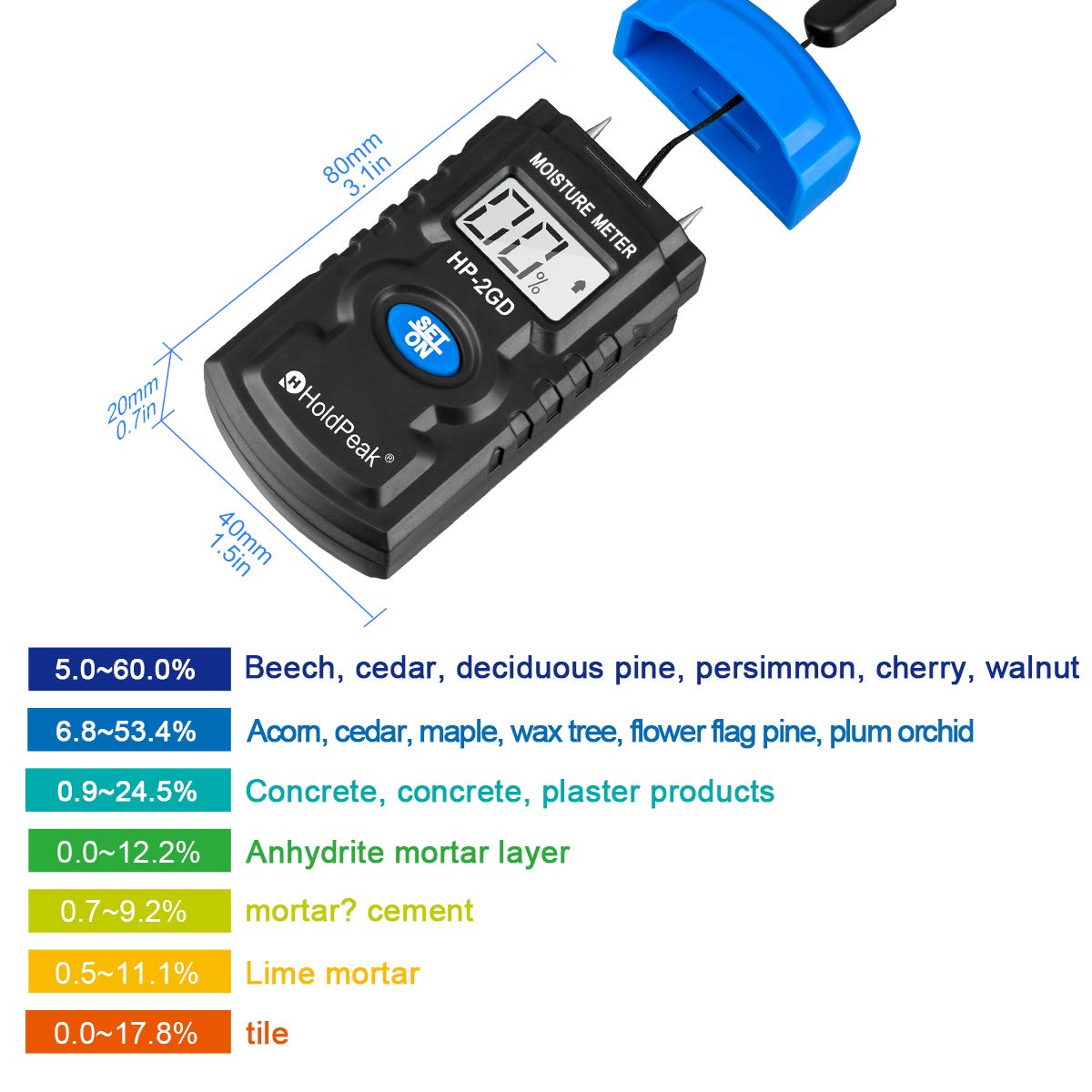Humidimètre Pour Bois - Testeur D'Humidité Numérique À Deux Broches , Inspection Du Détecteur D