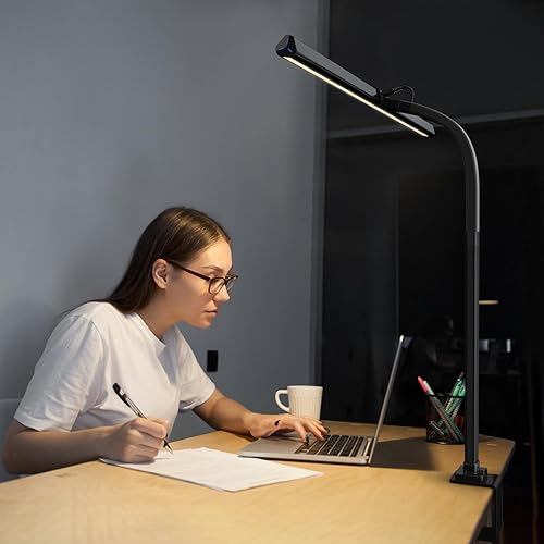 Miniatura 7 de KableRika lámpara LED de escritorio lámpara de 24W para escritorio de arquitecto y oficina en casa muy brillante con abrazadera de 315pulgadas de