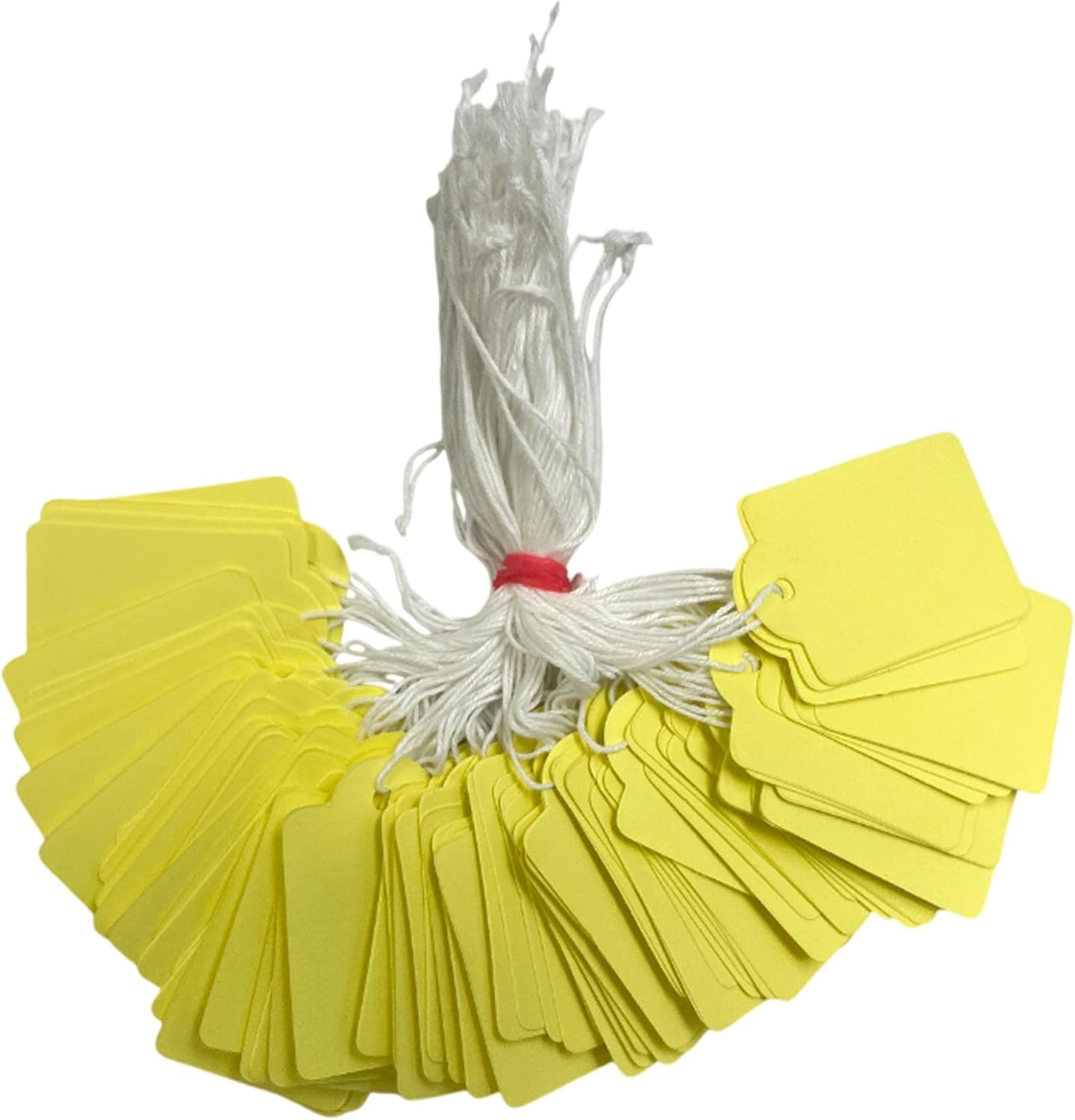 Pack of 100 Large Yellow Strung Tags Price Tickets 36 x 53mm