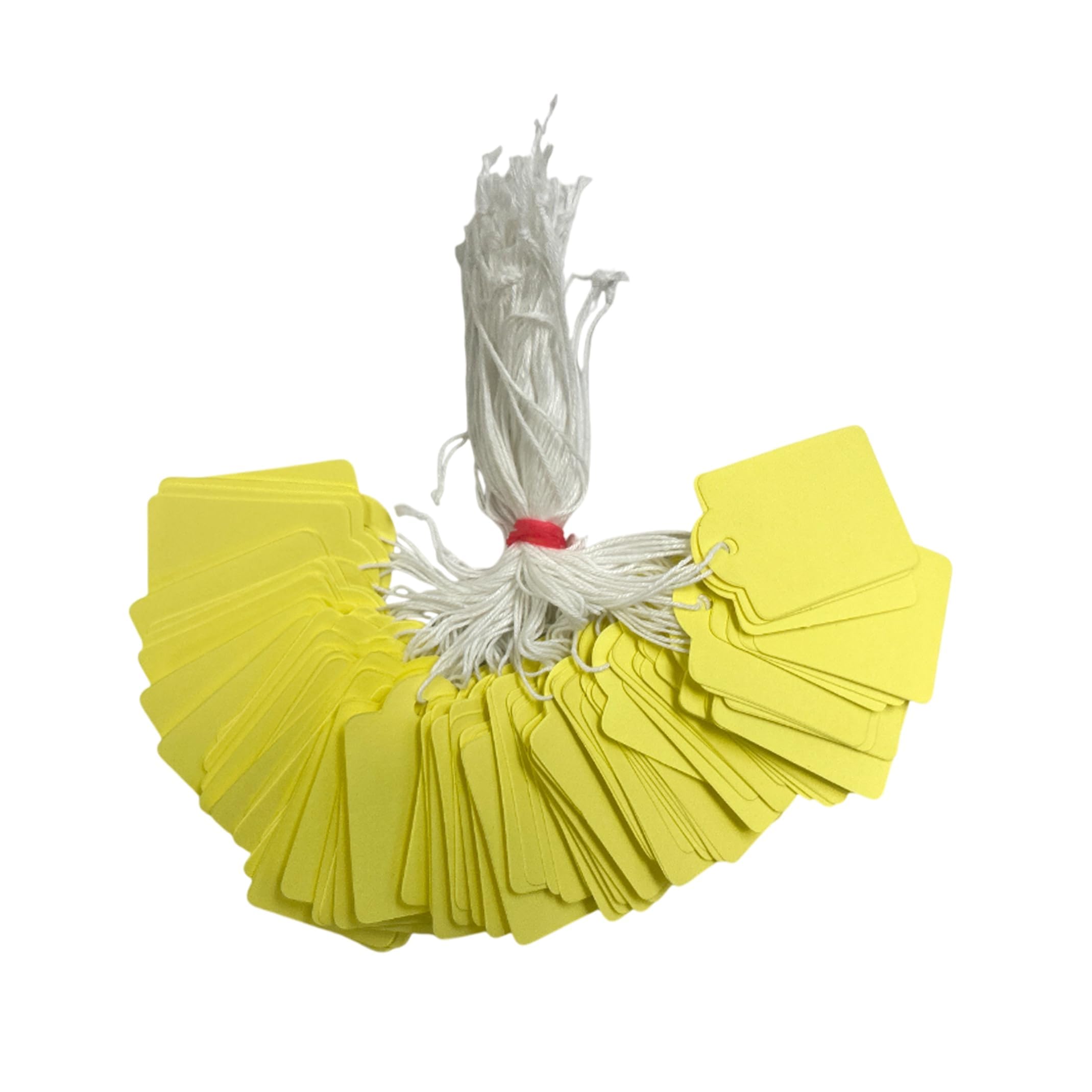 Pack of 100 Large Yellow Strung Tags Price Tickets 36 x 53mm