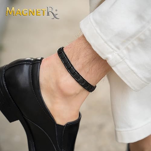 Vista 46 de MagnetRX® Tobillera de cobre para hombre, pulsera de tobillo magnética de cobre ultra fuerte para hombres, pulsera de tobillo magnética efectiva
