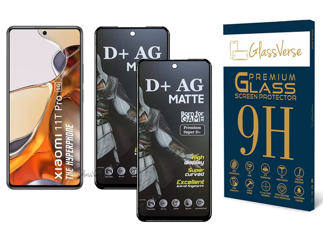 GlassVerse D+ Matte Tempered Glass With 18H Hardness For Xiaomi Mi 11T Pro 5G (Pack Of 2) with Free Installation Kit. Full screen Coverage. Free Replacement If Received Damaged - 6.67 inch (B0BQG5H723) Amazon Price History, Amazon Price Tracker