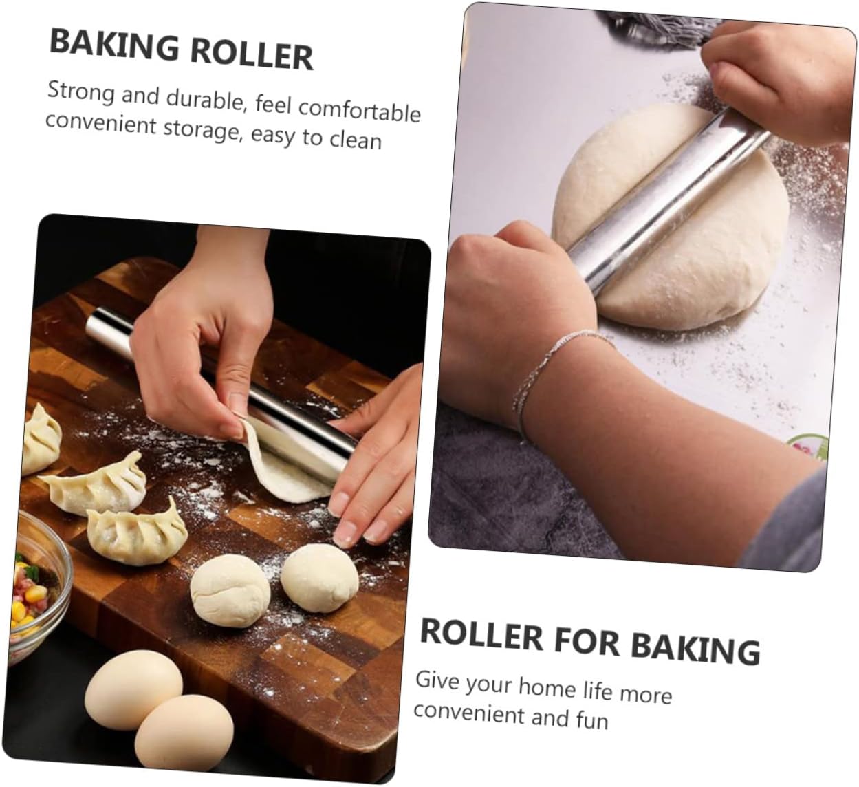 Bakery Equipment,Rolling Pin,Roller Rolling Pin Non-Stick Surface Kitchen Dough Roller for Baking and Ice Shaving