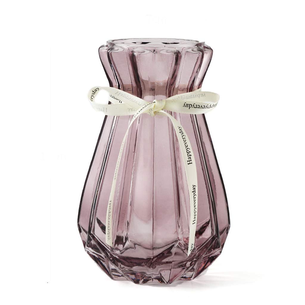 Vase en verre bordeaux avec bordure dorée pour fleur artificielle