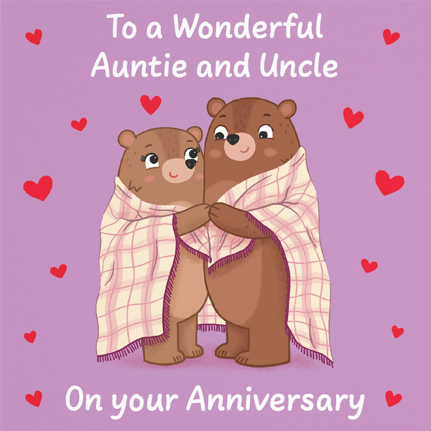 Hunts England - Cute Snuggly Bears Auntie And Uncle Anniversary Card - Fun Bears Anniversary Card - Love Story Collection - Image 2