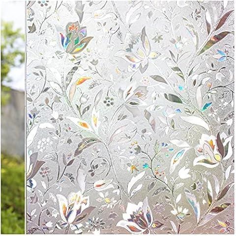 CottonColors Brand Privacy Window Film 3D Static Decoration No Glue for UV Blocking Heat Control Glass Sticker (17.7x78.7 Inches) Cover
