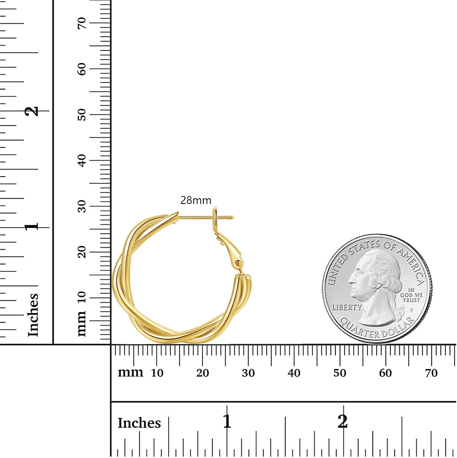 LULII Hoop Earrings for Women, 14K Gold Sterling Silver Chunky Twisted Hoops Earring Hypoallergenic Ear Jewelry