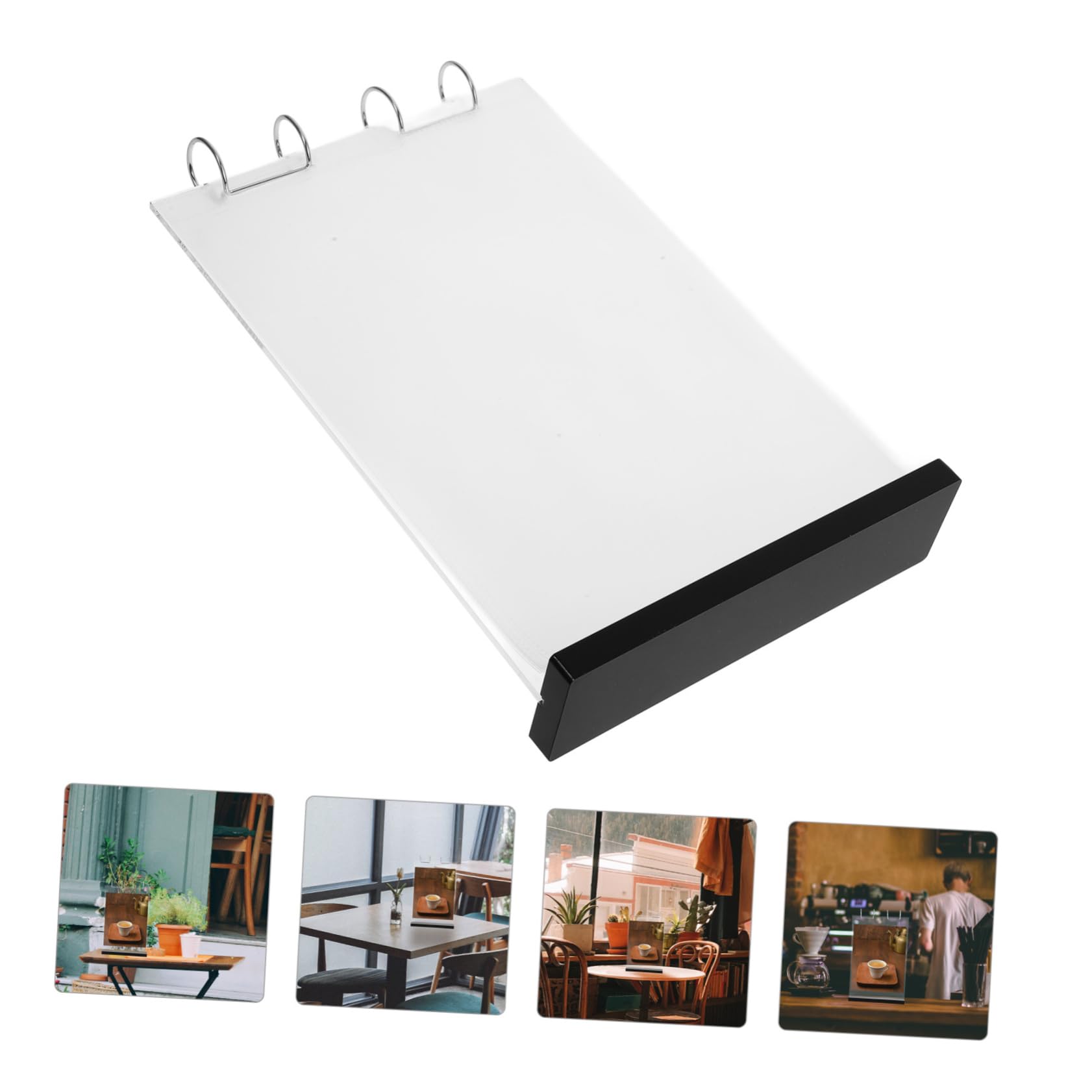 SOLUSTRE Doppelseitiger Acryl Menüschildhalter aus Pvc und Eisen mit 6 Seiten zum Aufstellen für Cafés und Bankette Transparenter Tischaufsteller für Speisekarten und Poster