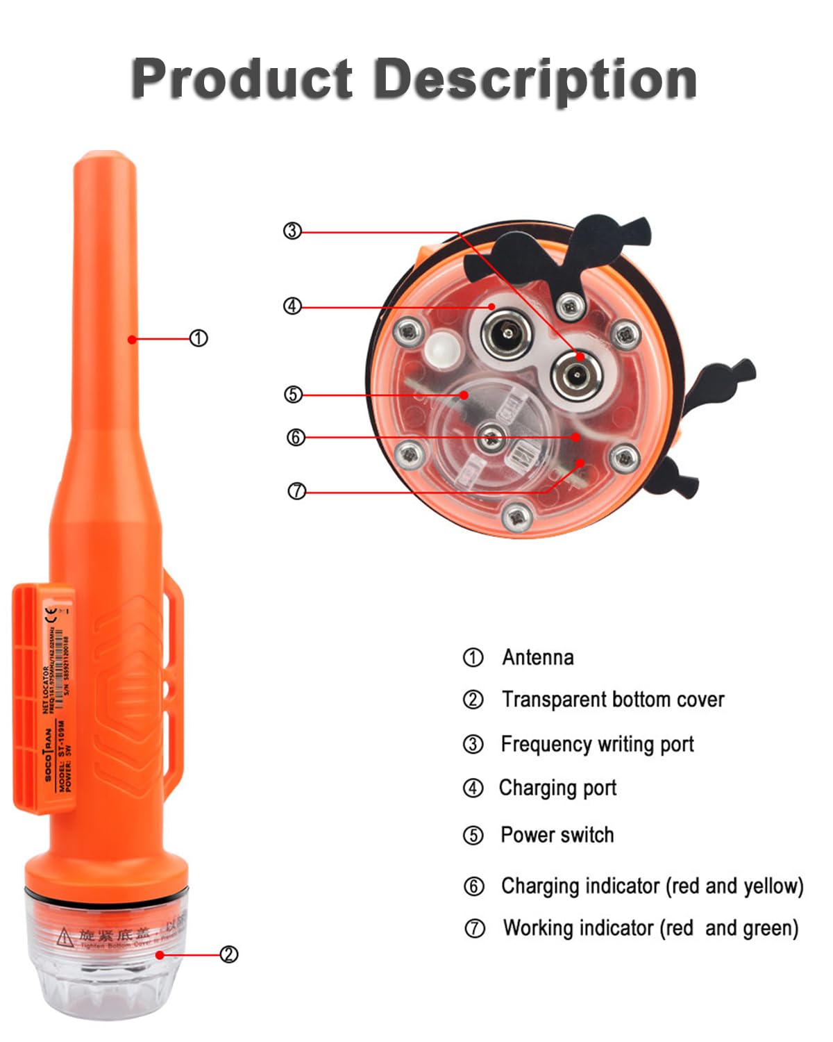 AIS Localizador De Redes De Pesca, Boya De Seguimiento De Redes De Pesca con Batería De 3000 Mah, Aproximadamente 7 NM, Luz De Señal De Red De Pesca, Ajuste De Redes, Apuntando a La Pesca