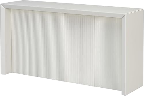 Miniatura 118 de Mesa consola contemporánea con parte superior de madera de hormigón de inspiración industrial, armario de almacenamiento de acento para sala de Gris