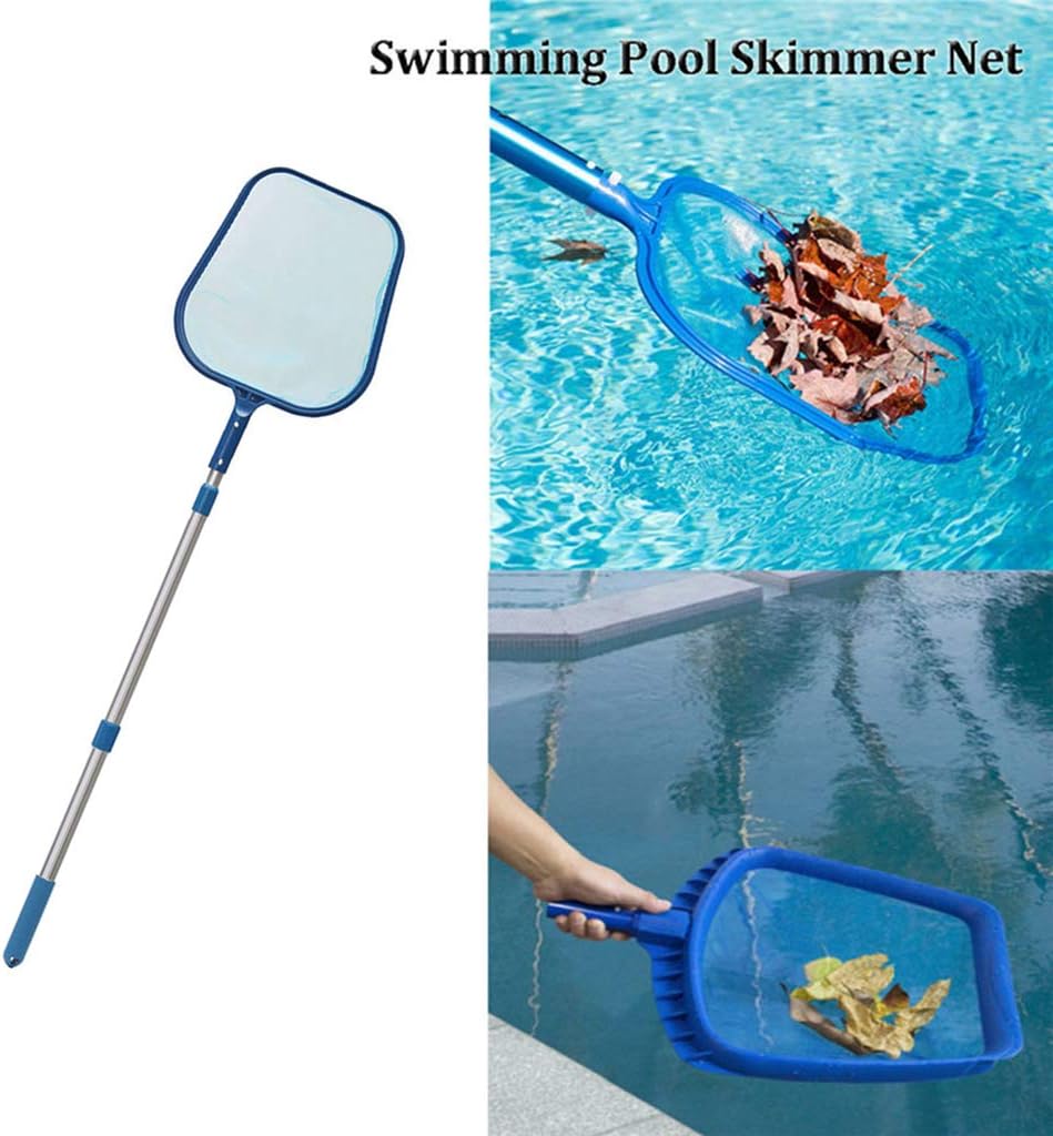 ZERIRA Pool Skimmer Net Swimming Pool Nets Mesh Plastic Net with 14-41” Adjustable Aluminum Telescopic Pole for Swimming Pool Pond Hot Tub Spa Cleaning