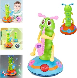 Children's Electric Caterpillar Saxophone Toys, Realistic Musical Dancing Caterpillar Toy with Led Flashligh, Musical Toy Rocking Twister Dance Toy, Children's Auditory & Visual Development (1pc)