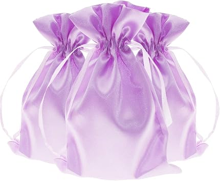 4" x 6" Lavender Satin Gift Bags, Jewelry Bags, Wedding Favor Drawstring Baby Shower Christmas 50 per Pack