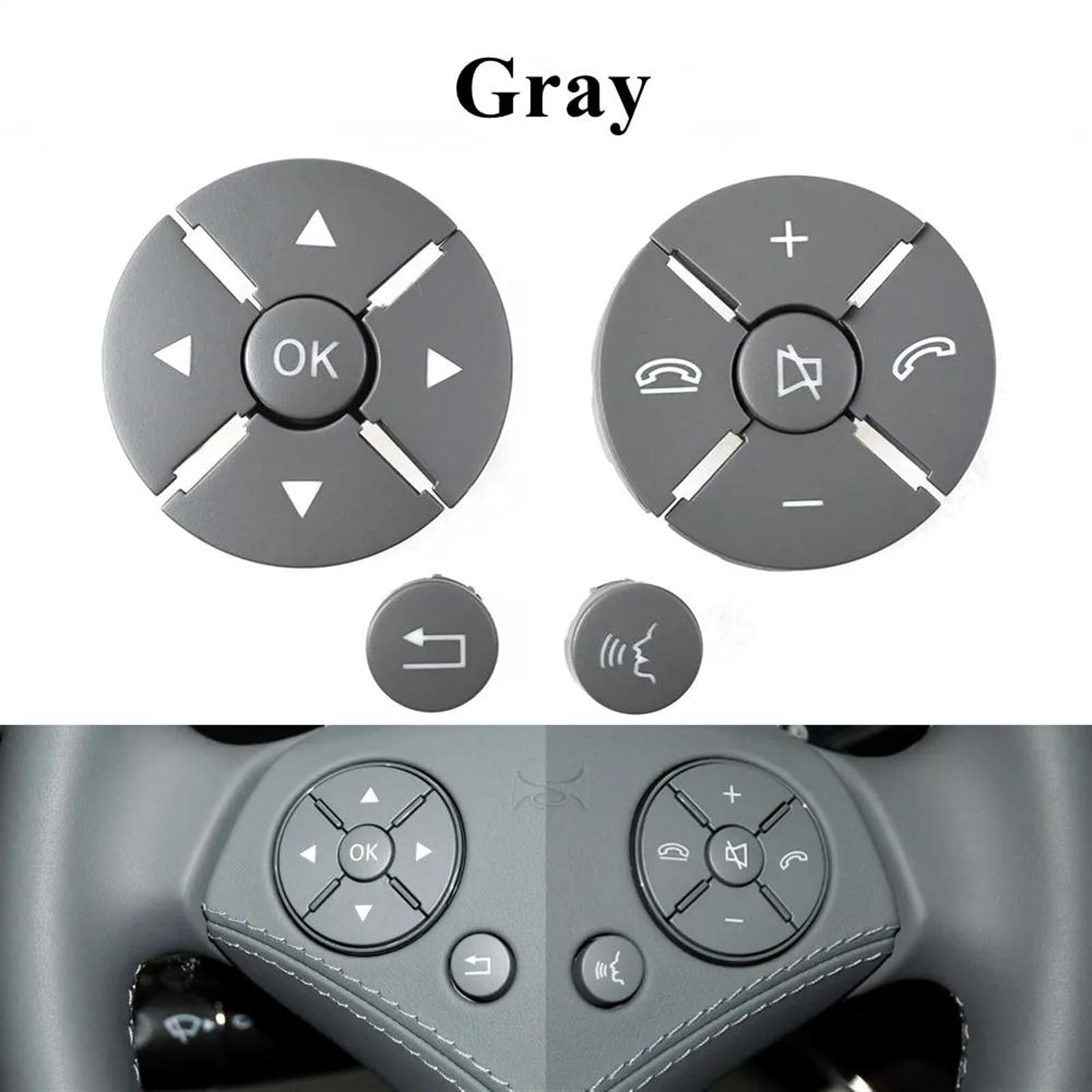 Pulsanti Volante Multifunzione Per Mercedes Classe S W221 E CL W216 (2006-2013) – Kit Sostituzione In PC/ABS, Colore Marrone, Controllo Chiamate E Audio Al Volante