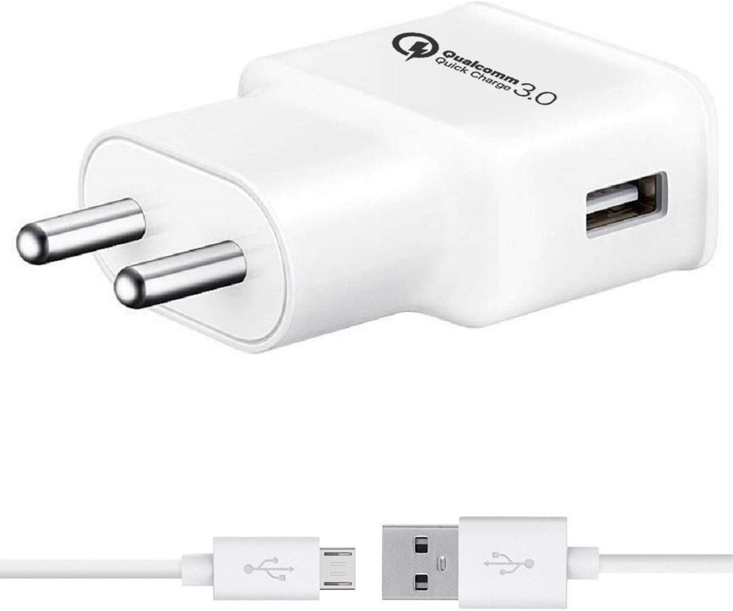 Qualcomm QC 3.0 Quick Charger For THL T100s Ironman Original SuperFlash 18W Qualcomm QC 3.0 Quick Charge USB Universal Compatible Wall Super-Fast, Dash, AFC Charger/Adapter Compatible with All iOS & Android Devices - K X 4-White