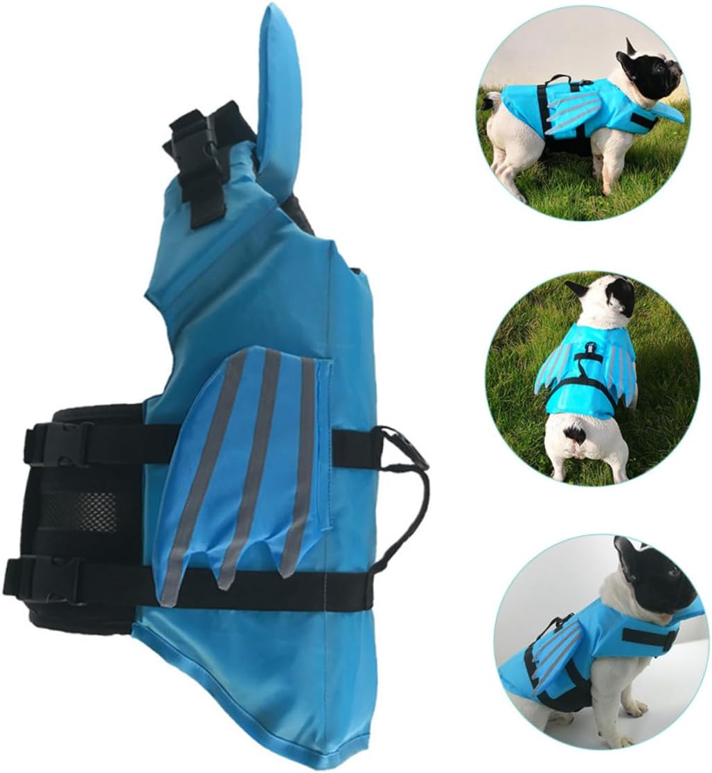 Breathable Dog Swimsuit Reflective Outdoor Life Jacket Vest Wear-Resistant Portable Dog Preserver with Wings Size M for Puppies