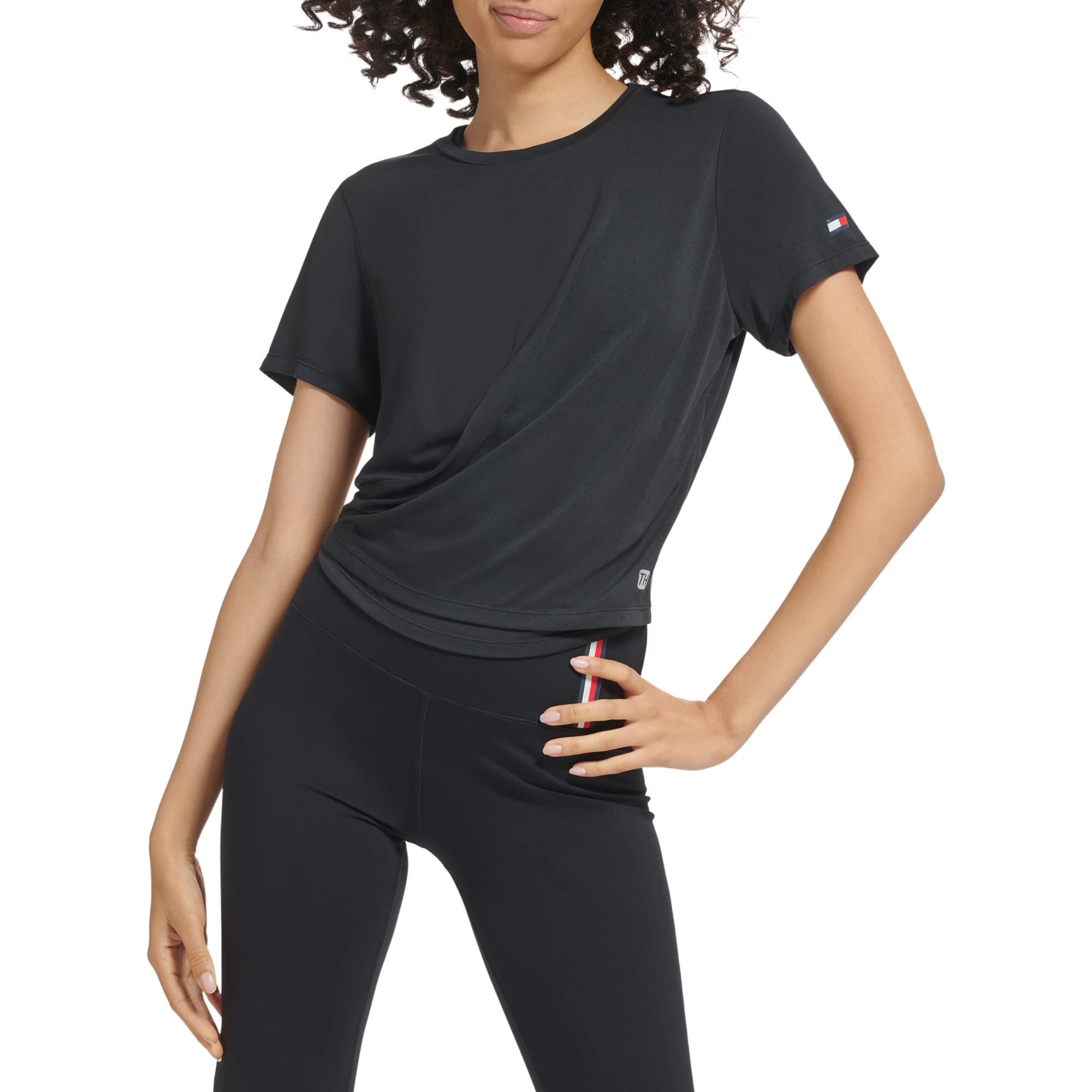 Tommy Hilfiger Sport Womens Sport T-Shirt,Black,Small