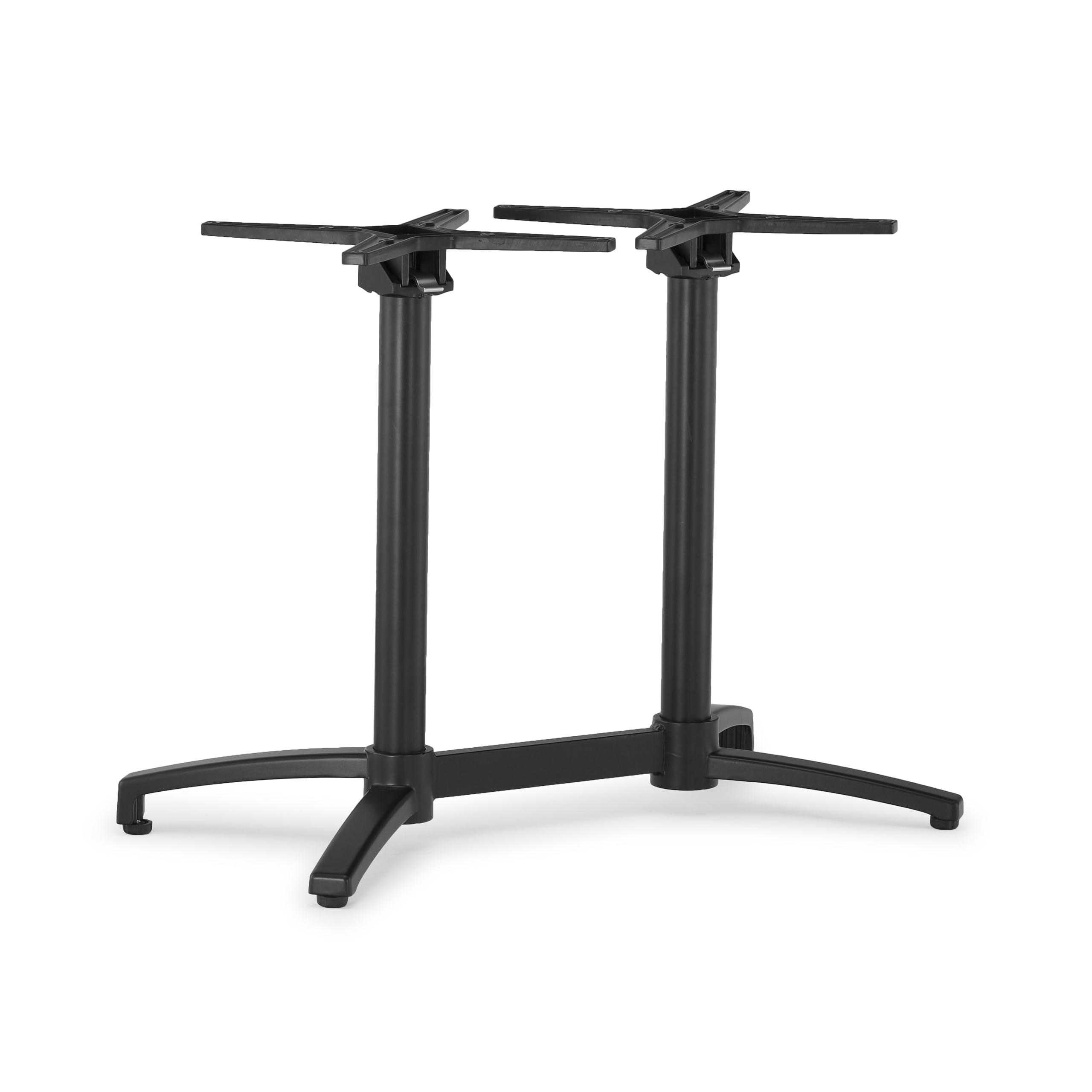 Base de table pliante double aluminium noir piétement rabattable extérieur 90x49